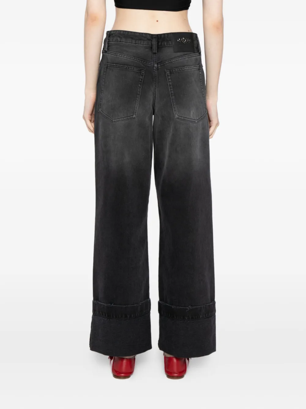 Simone Rocha Verfraaide straight jeans Zwart