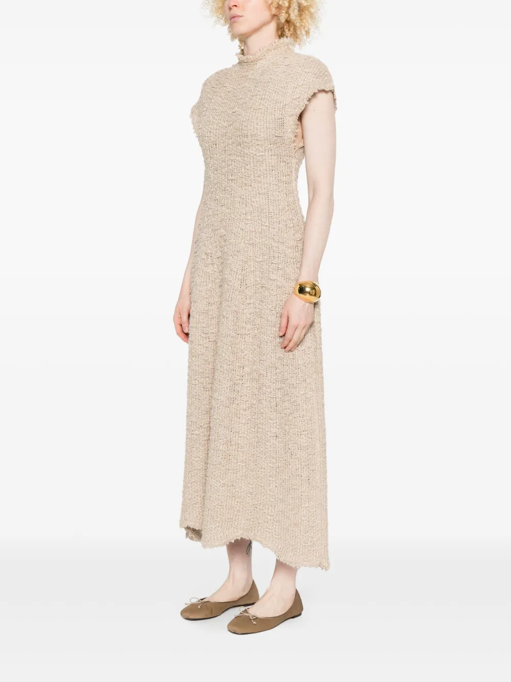 KHAITE Jurk van zijdeblend Beige