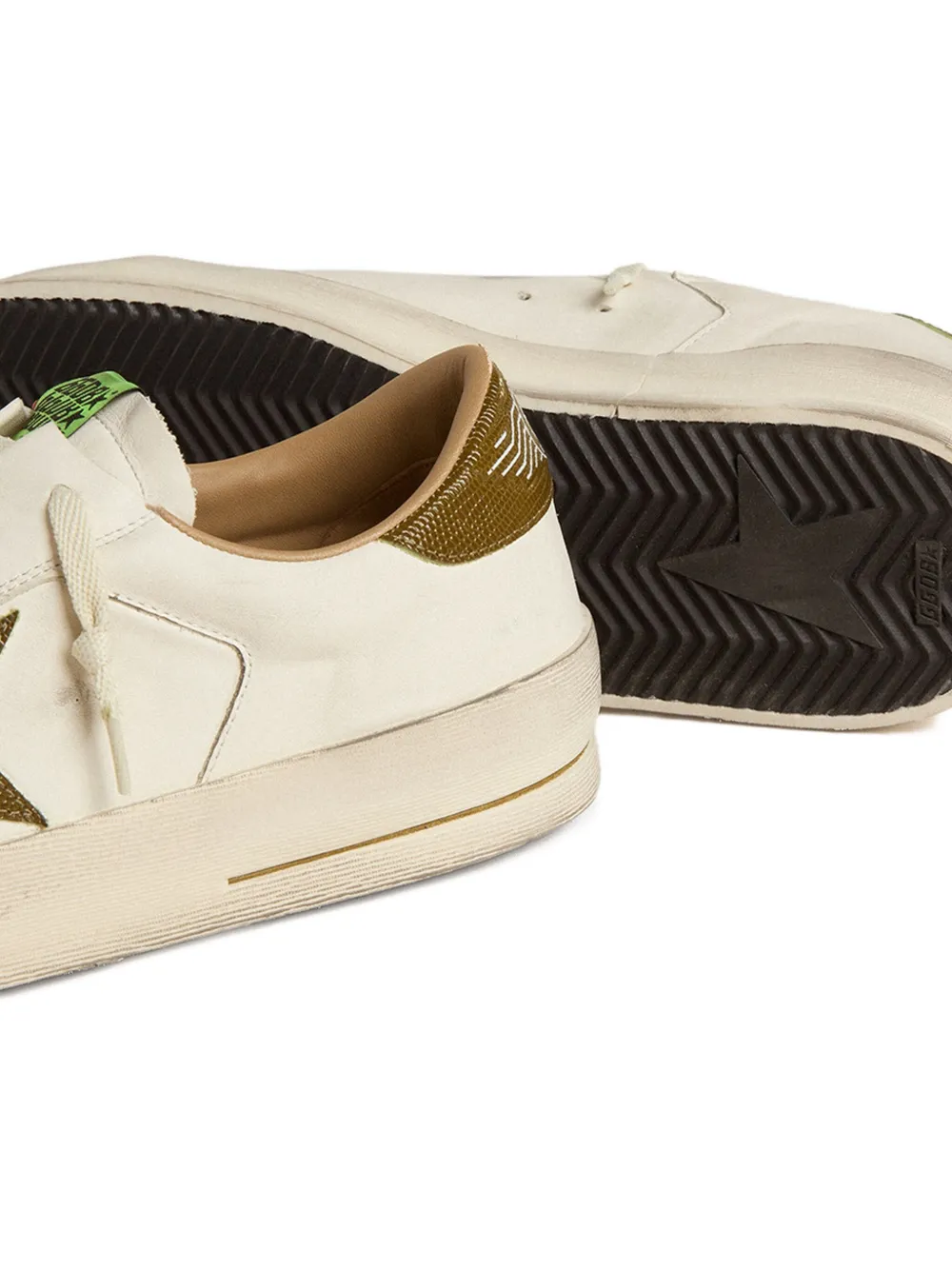Golden Goose Stardan star-printed leather sneakers Neutrals