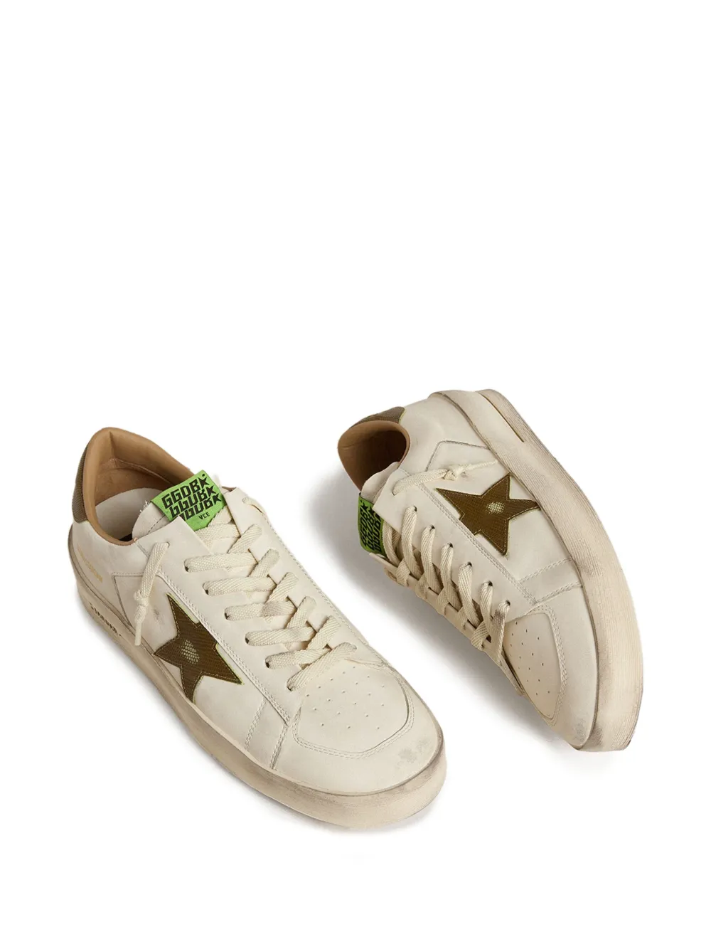 Golden Goose Stardan star-printed leather sneakers Neutrals