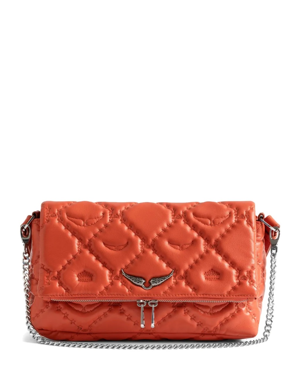 Zadig & Voltaire Quilted Chain Shoulder Bag In Orange