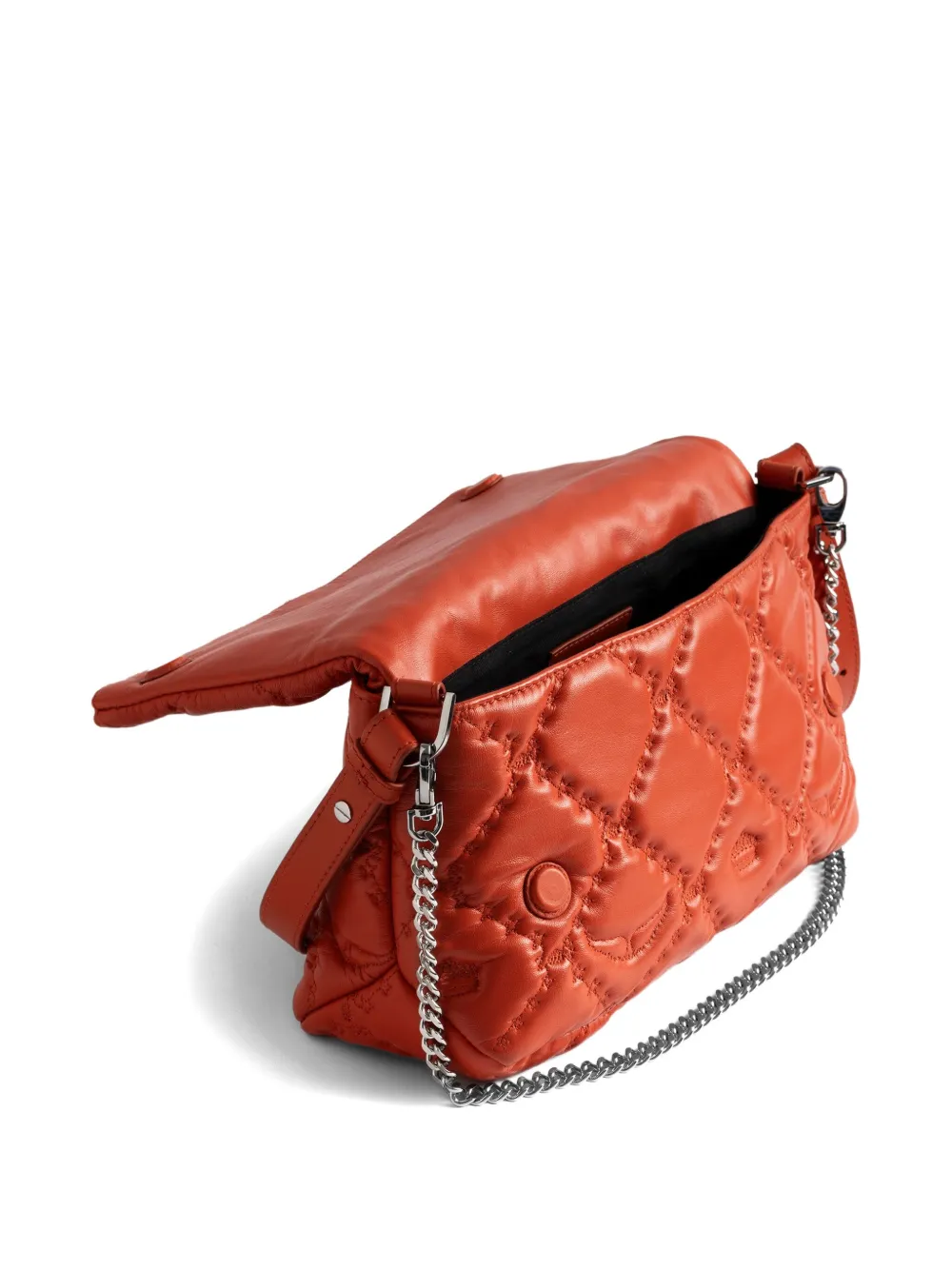 Zadig & Voltaire Quilted Chain Shoulder Bag In Orange