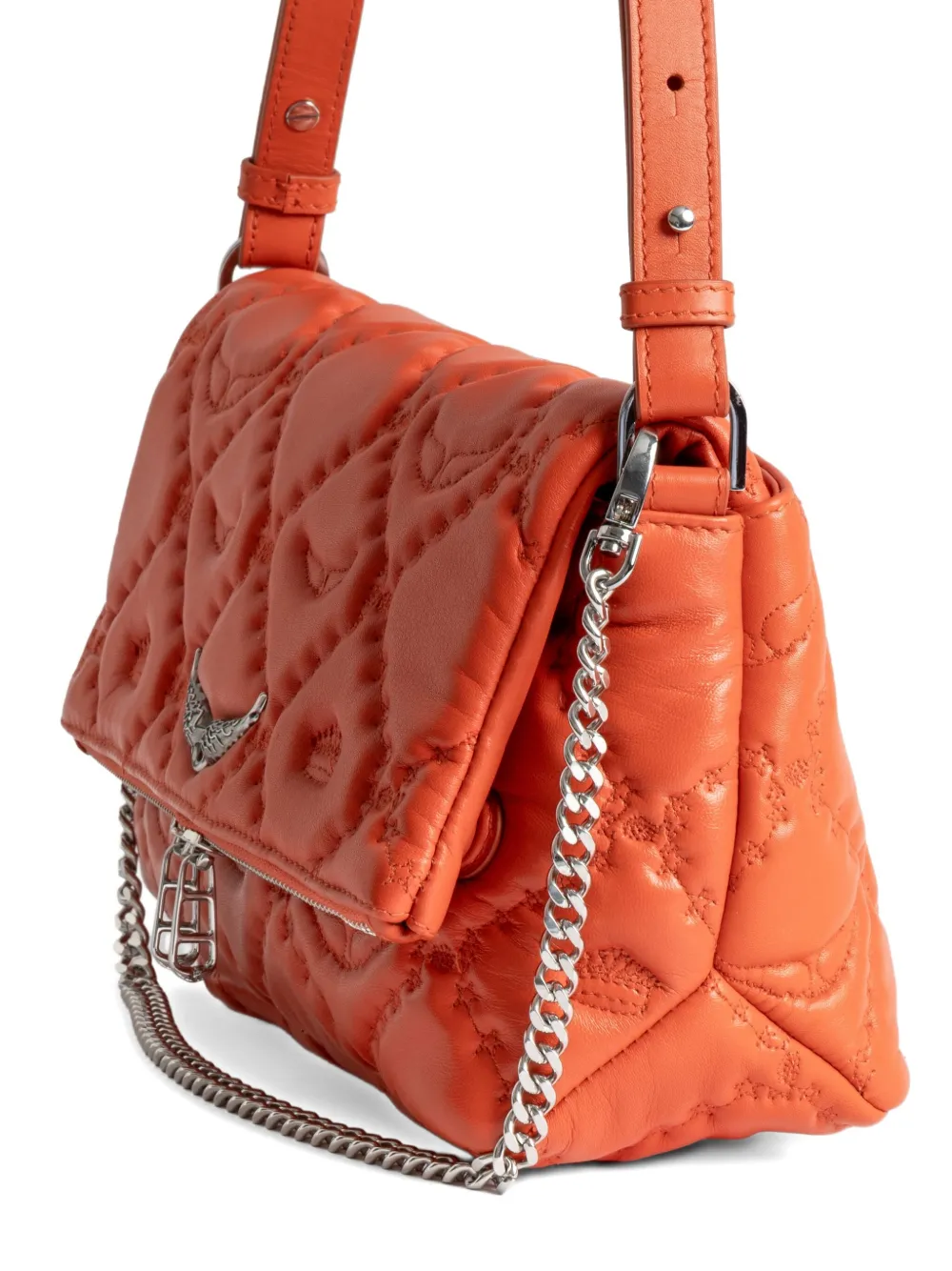 Zadig & Voltaire Quilted Chain Shoulder Bag In Orange