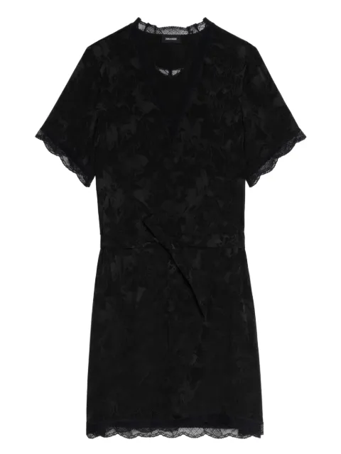 Zadig&Voltaire vestido corto con estampado floral y ribete de encaje
