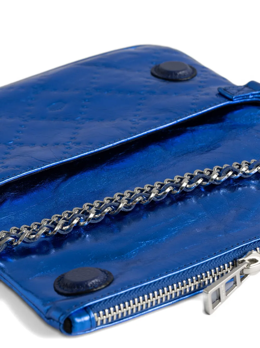 Zadig&Voltaire Rock gewatteerde schoudertas met ketting Blauw