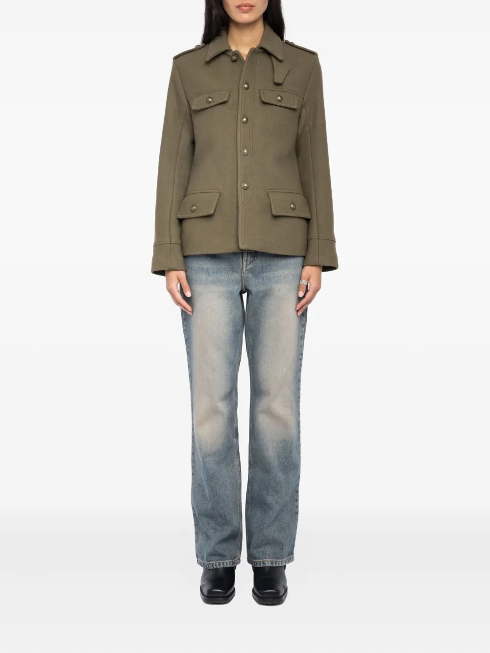Zadig&Voltaire Jack met militaire zak en knopen Groen