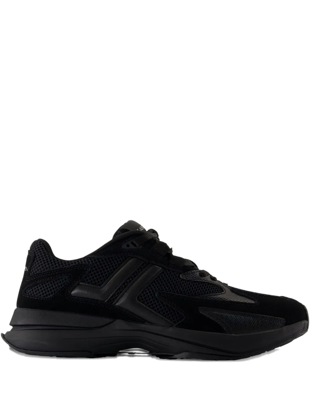 Lanvin Mens Black Jla Mesh And Suede Low-top Trainers Eur 42 / 8 Uk
