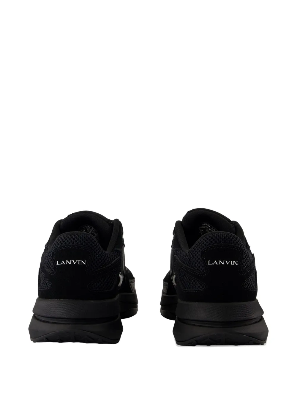Lanvin Mens Black Jla Mesh And Suede Low-top Trainers Eur 42 / 8 Uk