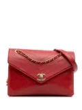 CHANEL Pre-Owned 2018-2019 Chevron Lambskin Coco Envelope Flap crossbody bag - Red