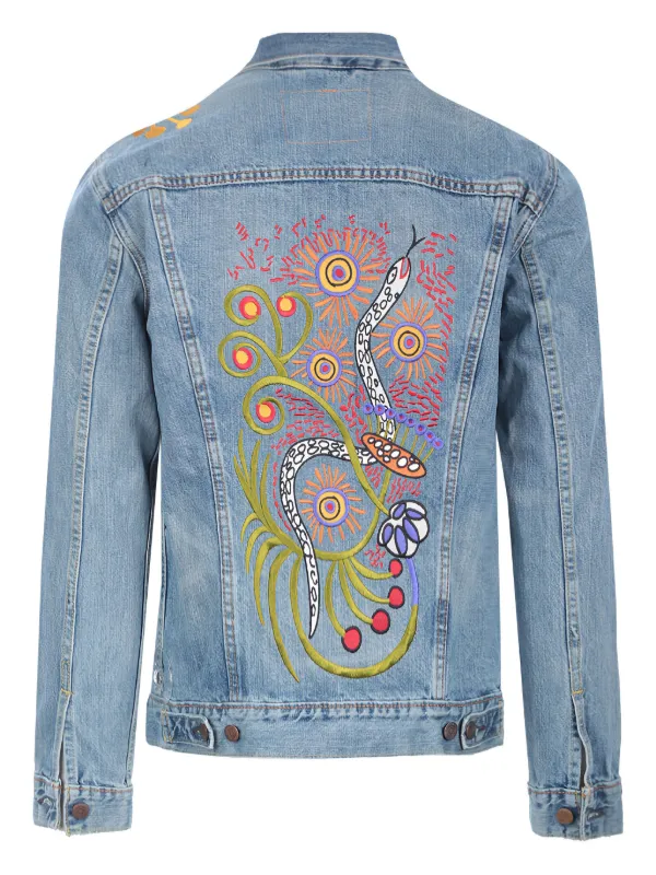 Levi's Chaqueta Con Bordado Floral Azul FARFETCH ES