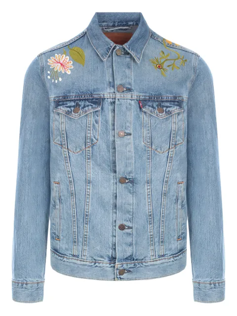 Levi's floral embroidered denim jacket