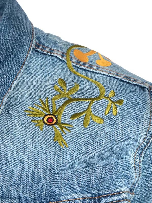 Levi's Floral Embroidered Denim Jacket | Blue | FARFETCH CA
