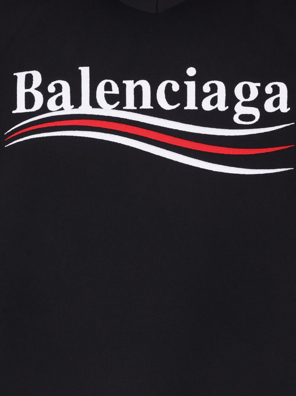 Balenciaga Political Campaign logo-wave hoodie Zwart