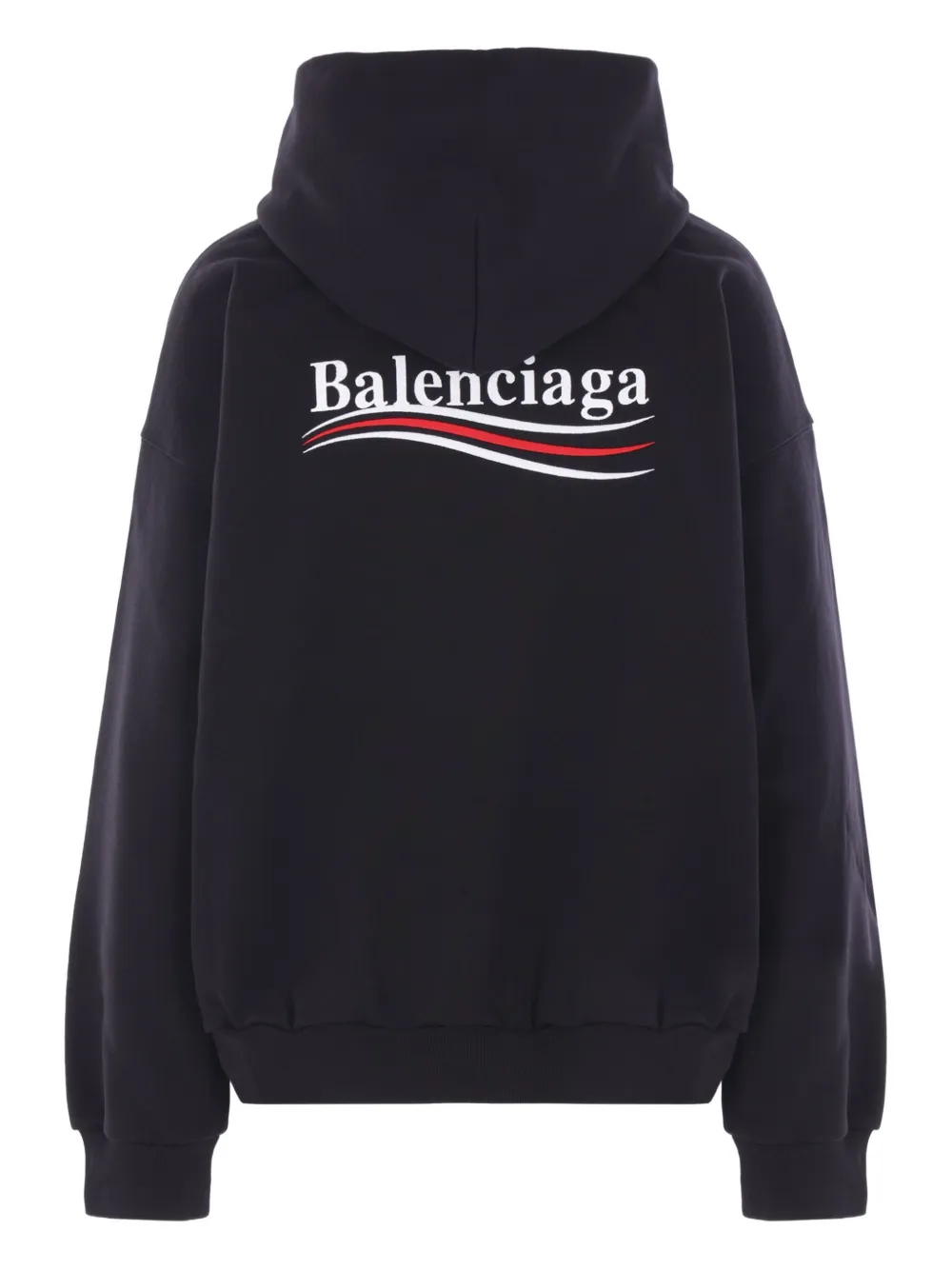Balenciaga Political Campaign logo-wave hoodie Zwart