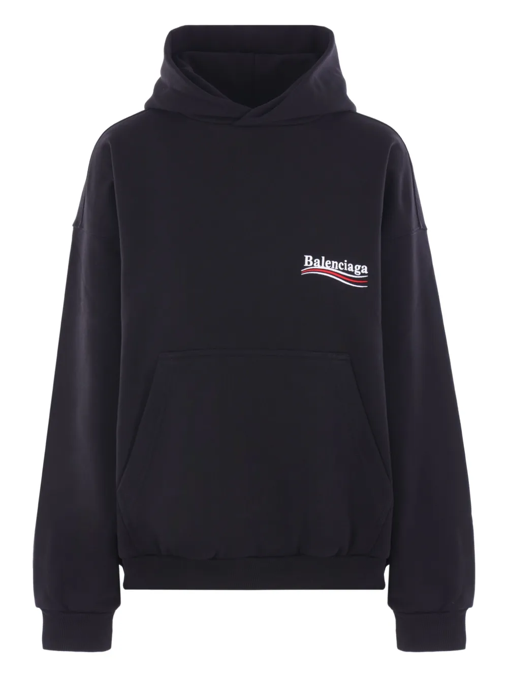 Balenciaga Political Campaign logo-wave hoodie Zwart