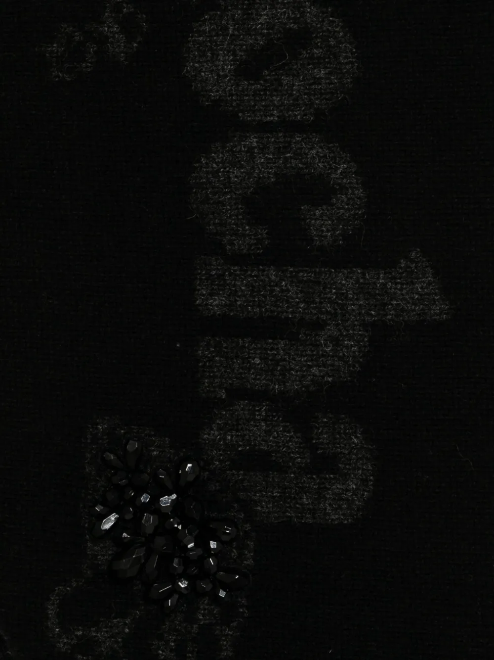 Simone Rocha Graphic Logo Knit Scarves In Black