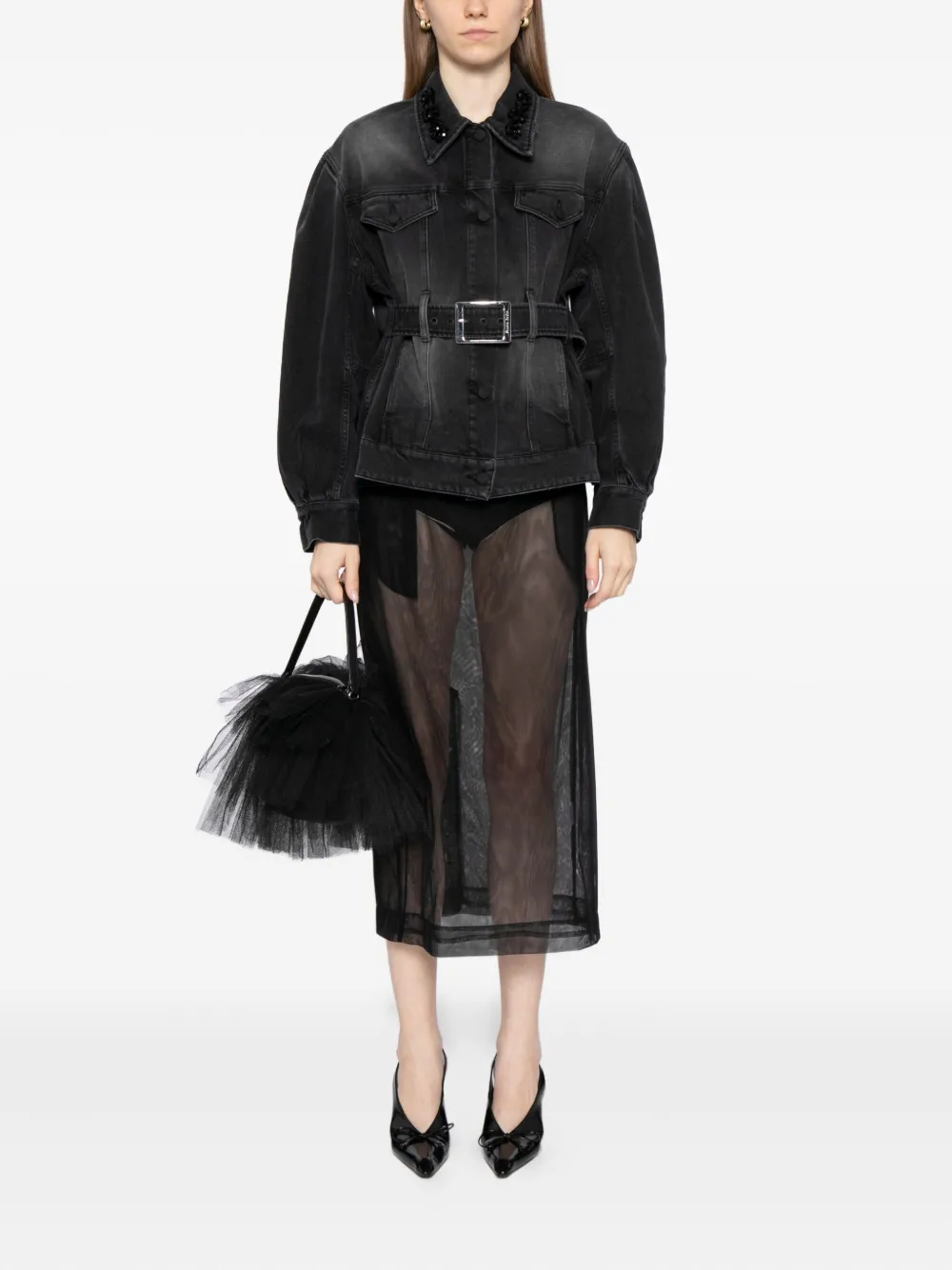 Simone Rocha embellished sculpted denim jacket | Denim Jackets | Image 2