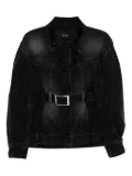 Simone Rocha embellished sculpted denim jacket - Black