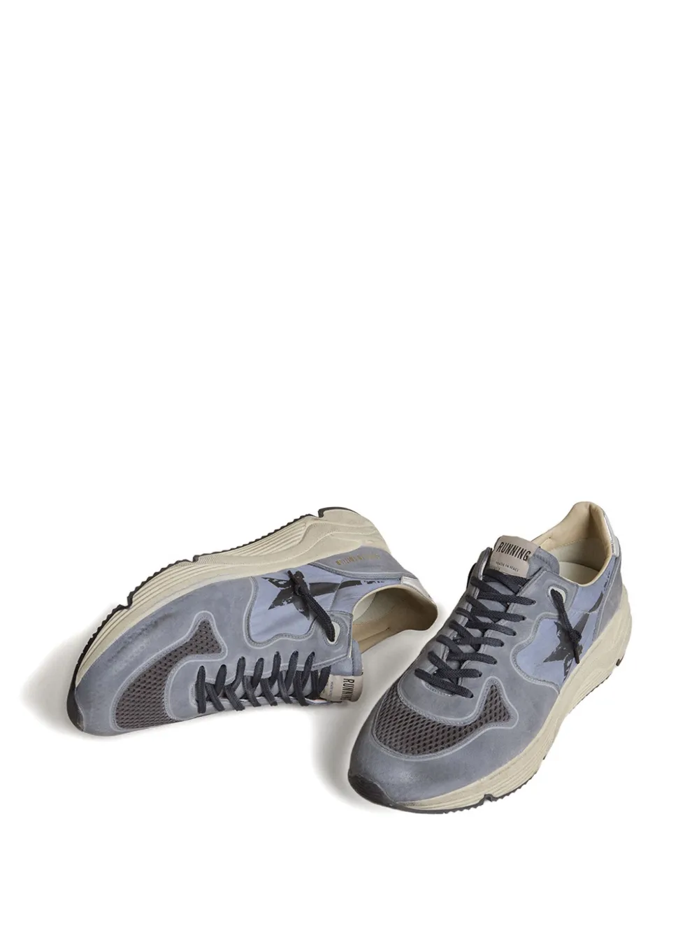 Golden Goose Running sole star-embellished leather sneakers Blue