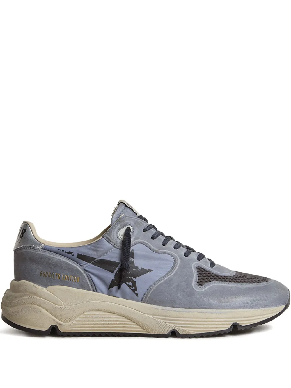 Golden Goose Running sole star-embellished leather sneakers Blue