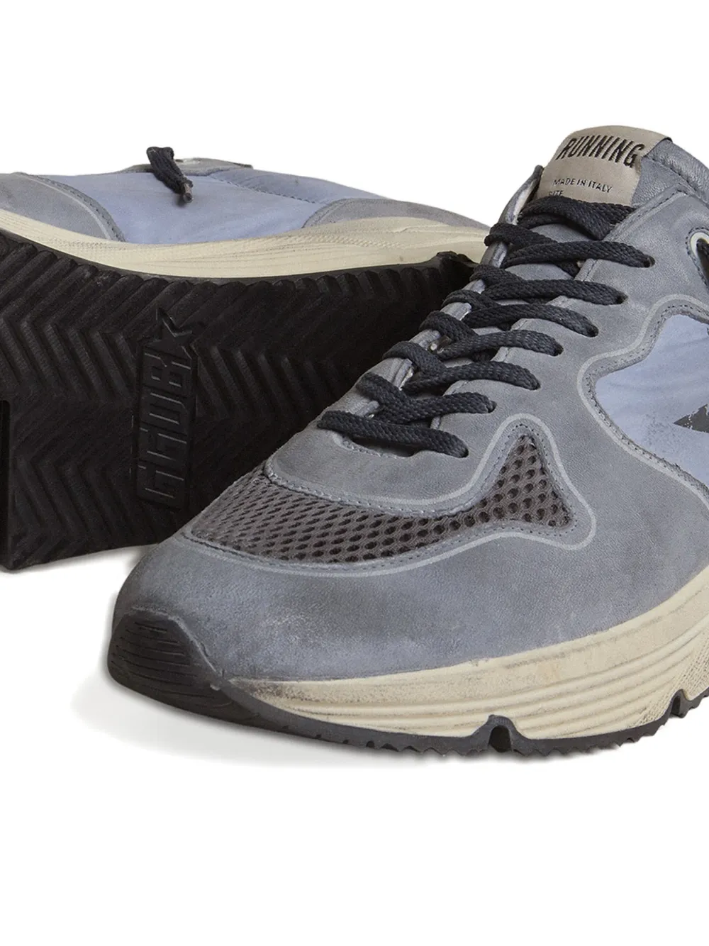 Golden Goose Running sole star-embellished leather sneakers Blue