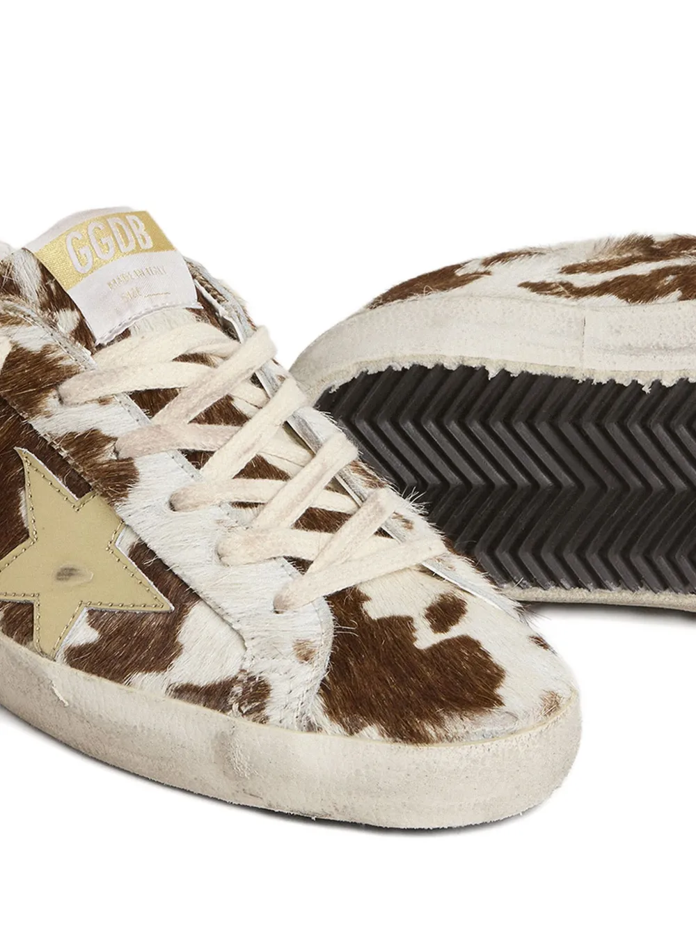 Golden Goose Pony Hair Super-star Sneakers In White