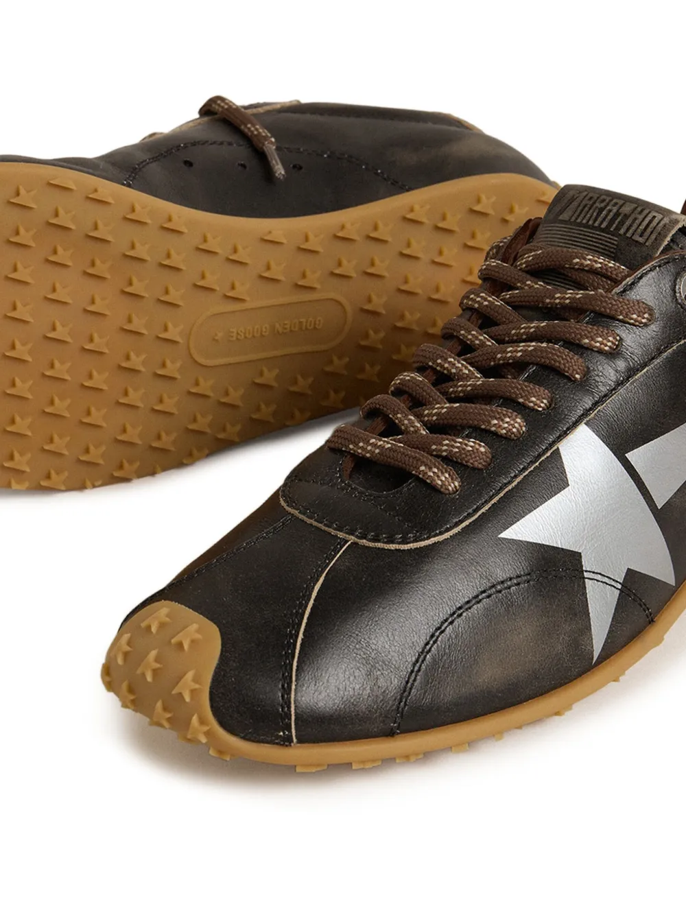 Golden Goose Marathon Speed sneakers met logoprint Bruin