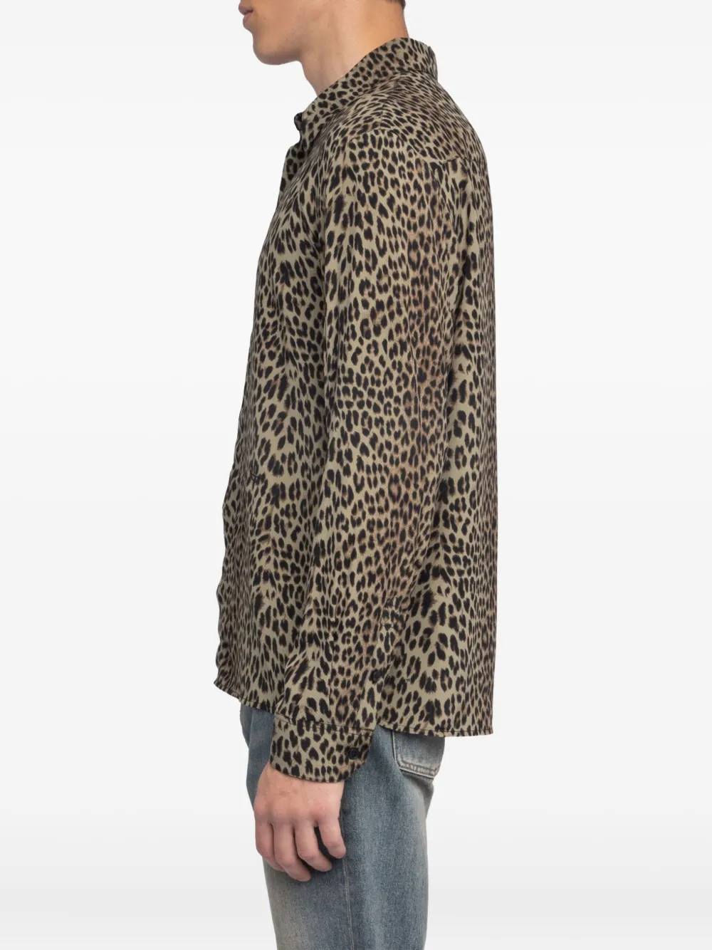 Zadig&Voltaire Overhemd met luipaardprint Bruin