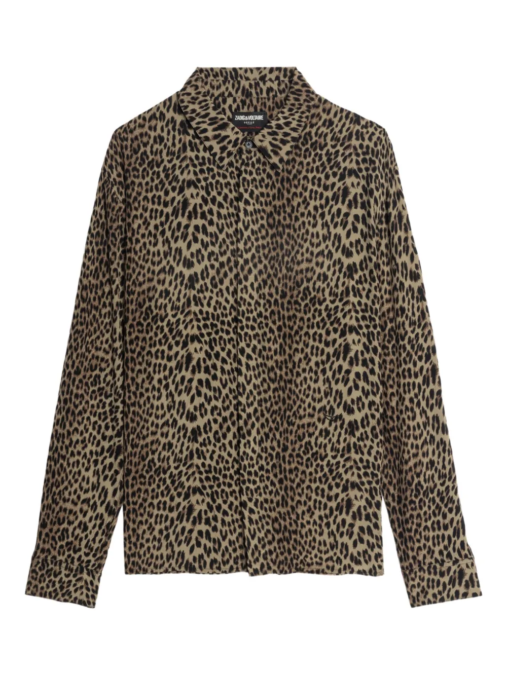 Zadig&Voltaire Overhemd met luipaardprint Bruin