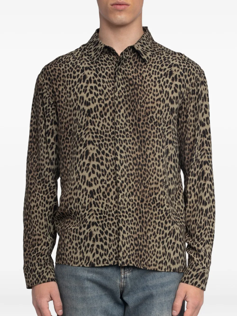 Zadig&Voltaire Overhemd met luipaardprint Bruin