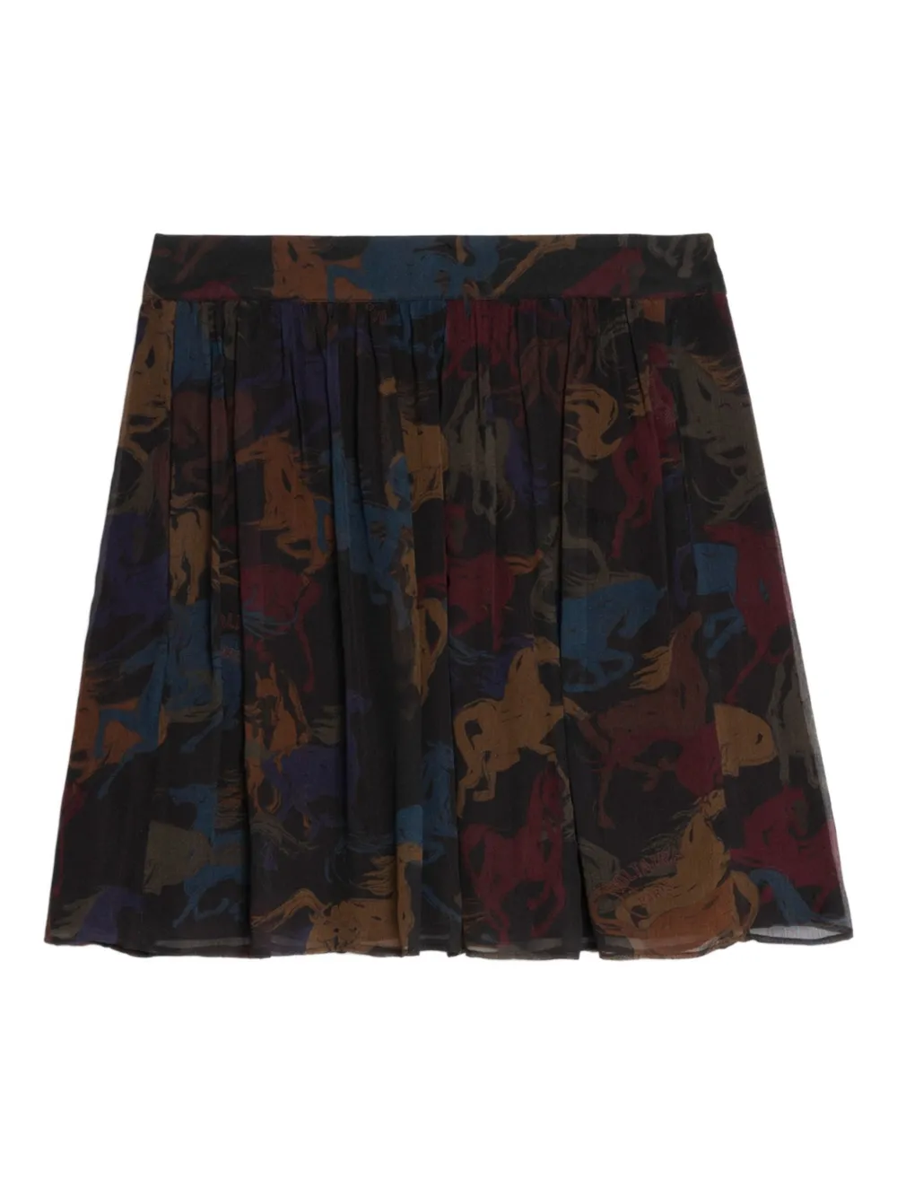 Zadig&Voltaire pleated horse-print skirt | Brown | Image 1