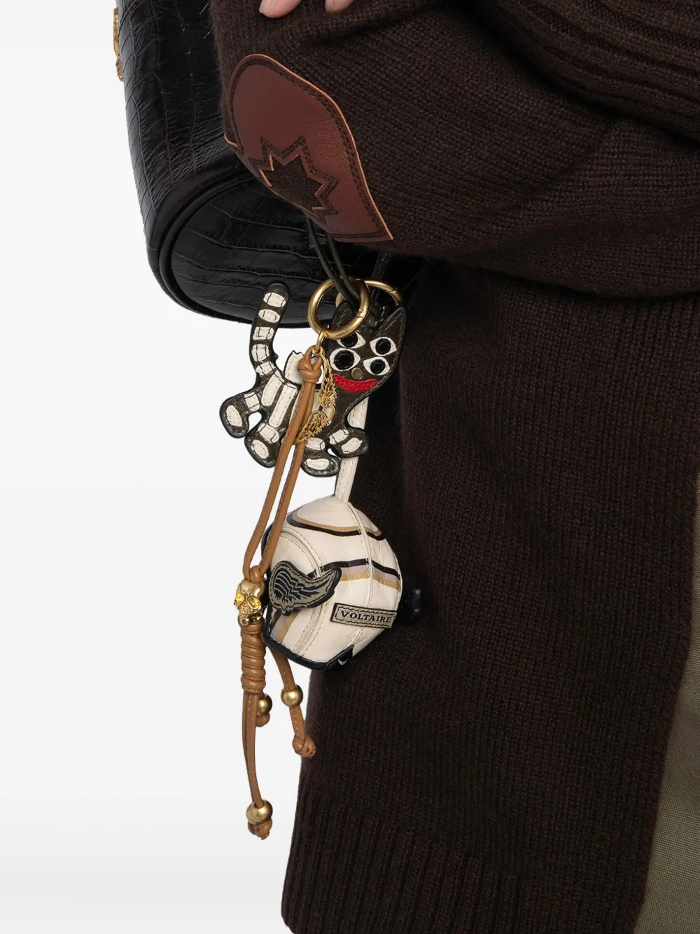 Zadig & Voltaire Ride Your Mind Keyring In Brown