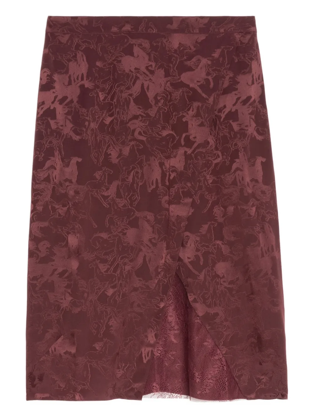 Zadig&Voltaire floral-lace horse-motif skirt | Red | Image 1
