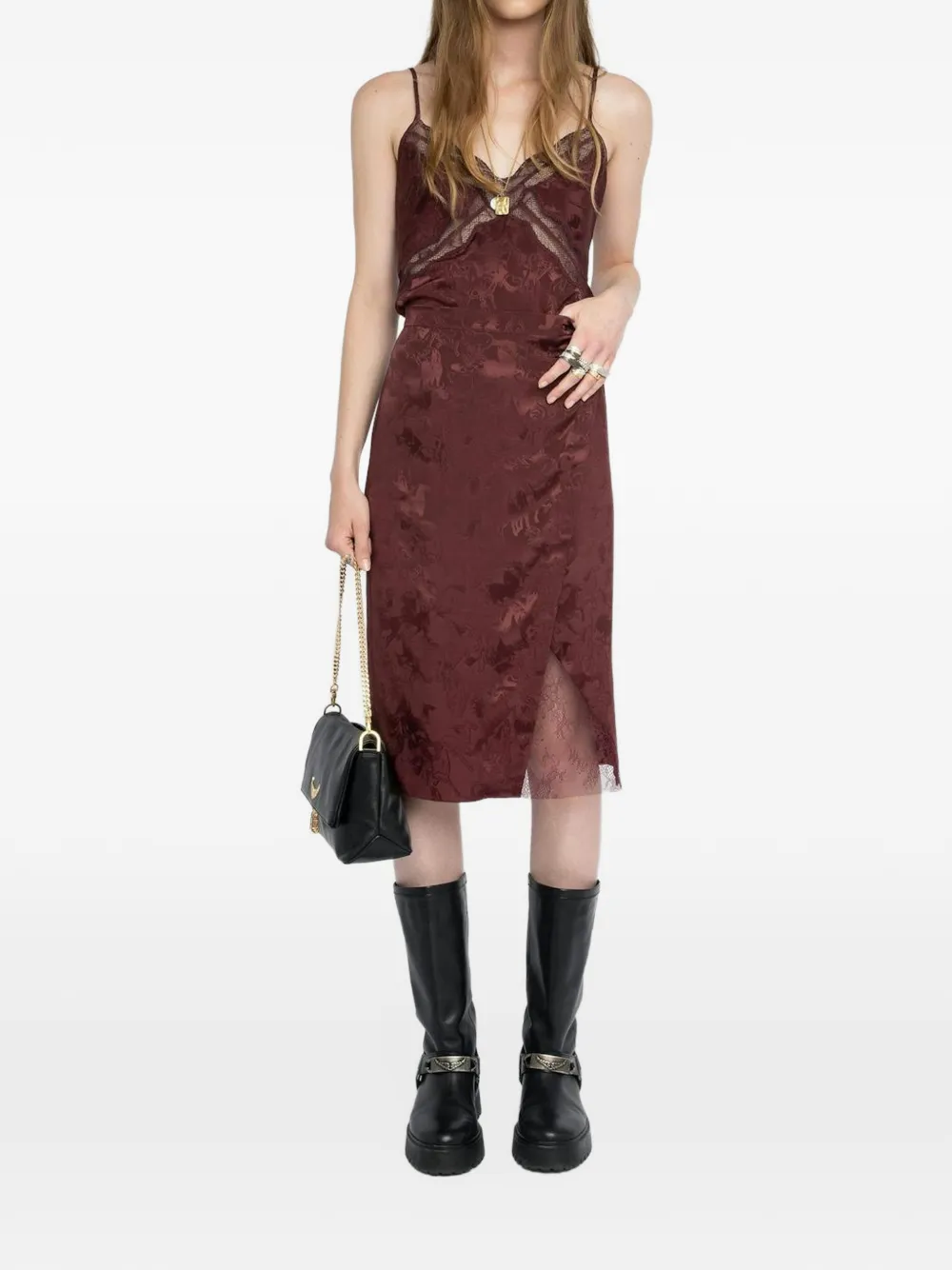 Zadig&Voltaire Rok met bloemenkant en paardenpatroon Rood