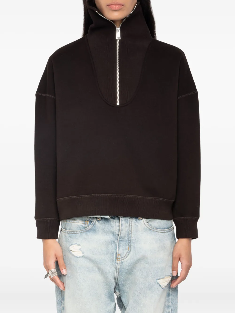 Zadig & Voltaire Maya Pmo Incrustation Sweatshirt In Burgundy