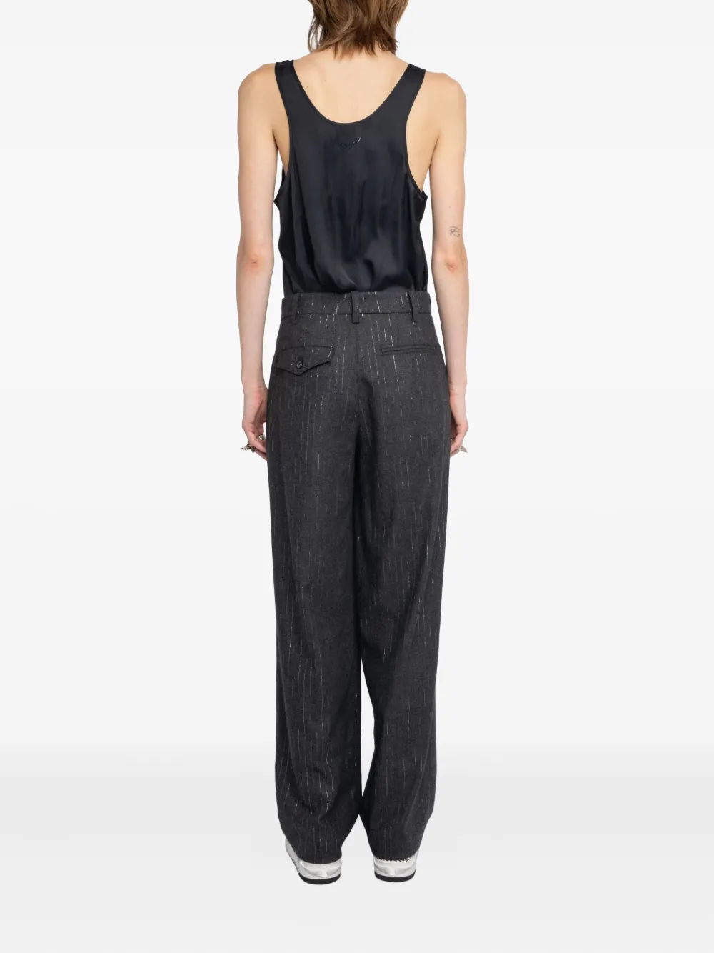 Zadig&Voltaire pleated pinstripe trousers Zwart