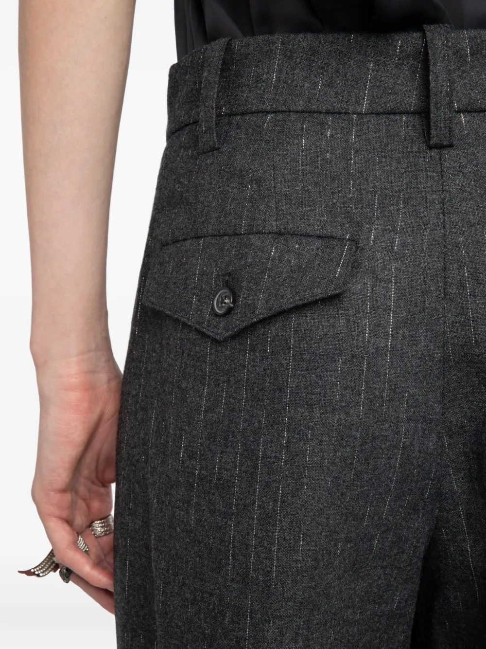 Zadig&Voltaire pleated pinstripe trousers Zwart