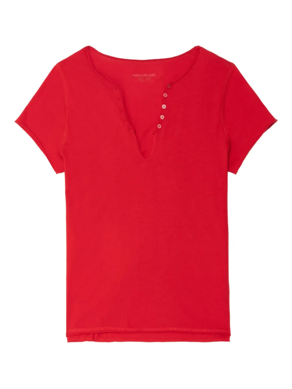 Zadig&Voltaire button-detail short-sleeve T-shirt Rood