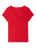 Zadig&Voltaire button-detail short-sleeve T-shirt - Red