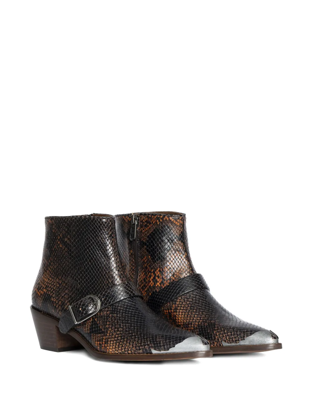 Zadig&Voltaire snakeskin-effect buckle boots Black
