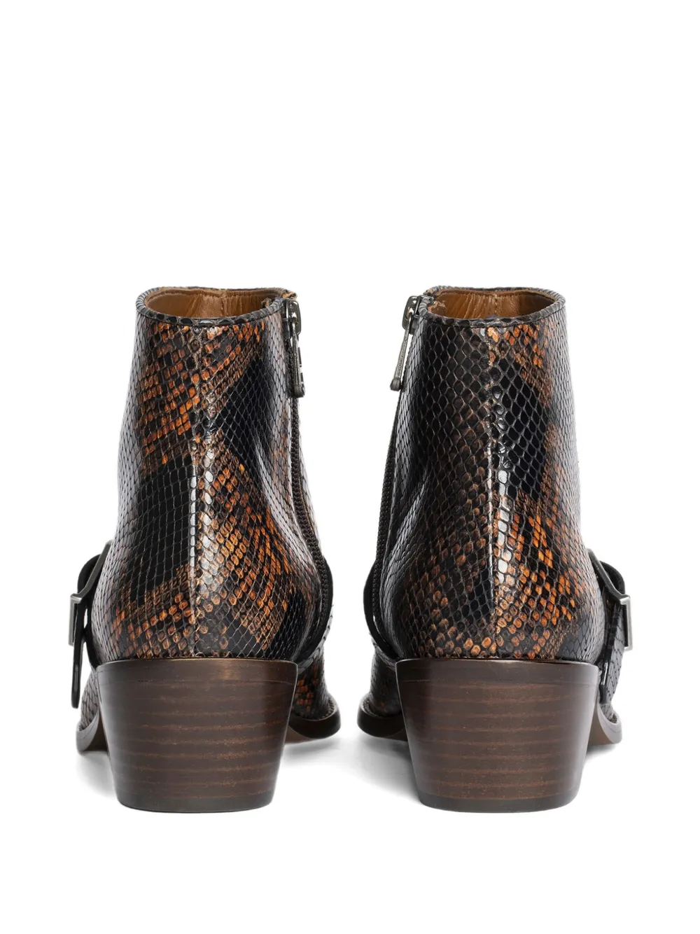 Zadig&Voltaire snakeskin-effect buckle boots Black