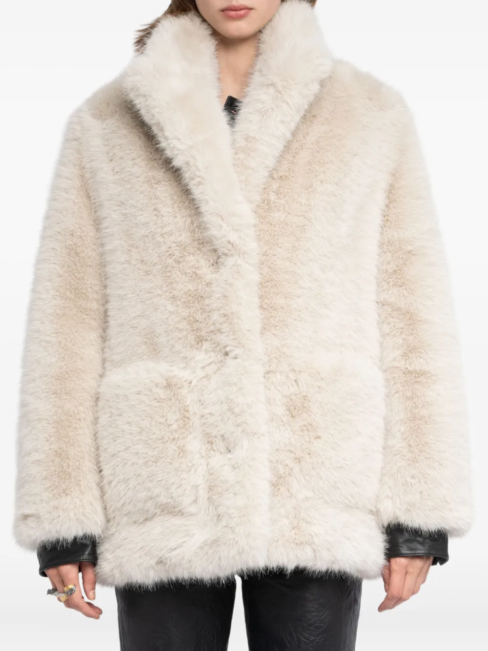 Zadig & Voltaire Shawl-collar Coat In Neutral