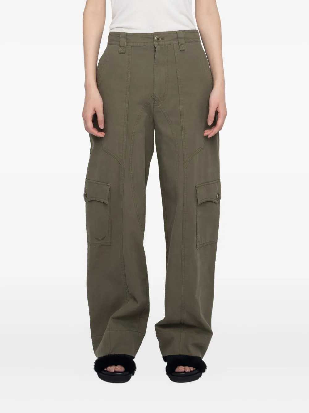 Zadig&Voltaire Broek met cargo zak Groen