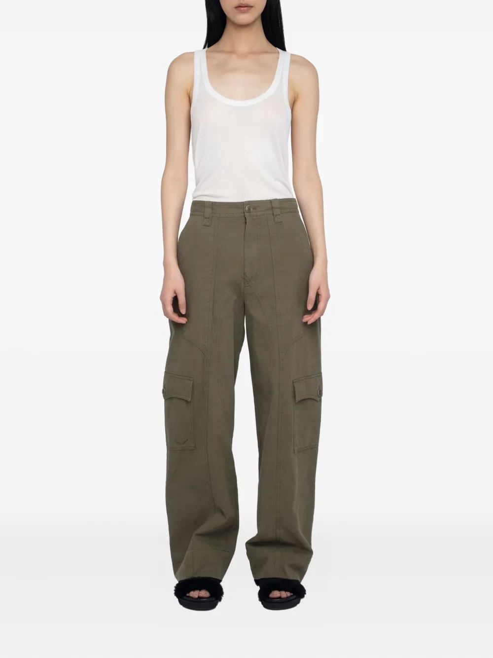 Zadig&Voltaire Broek met cargo zak Groen