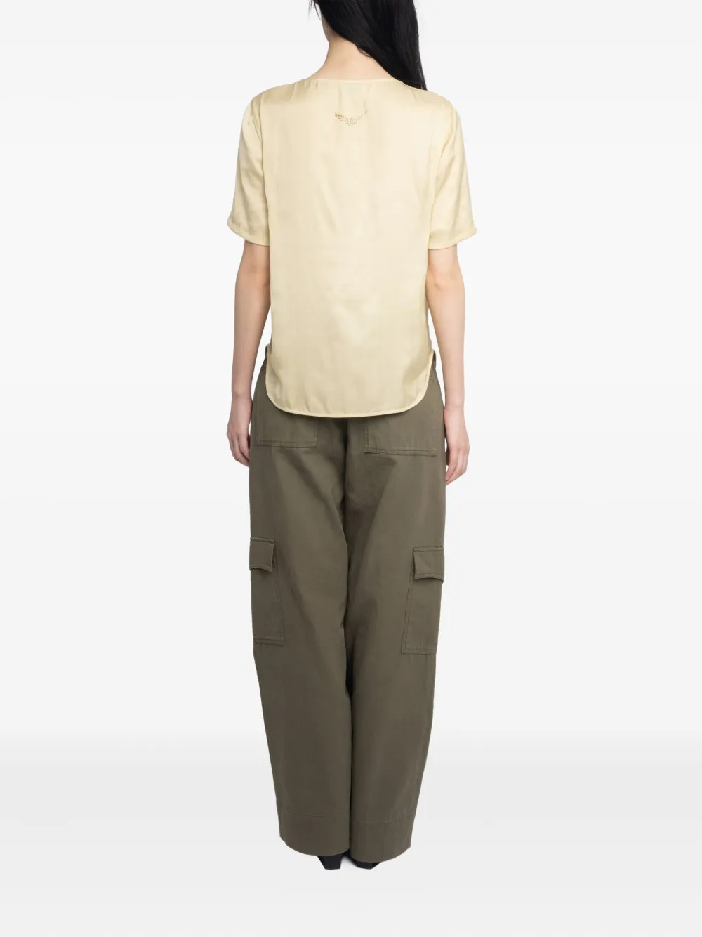 Zadig&Voltaire Terzo lace-up short-sleeved top Beige