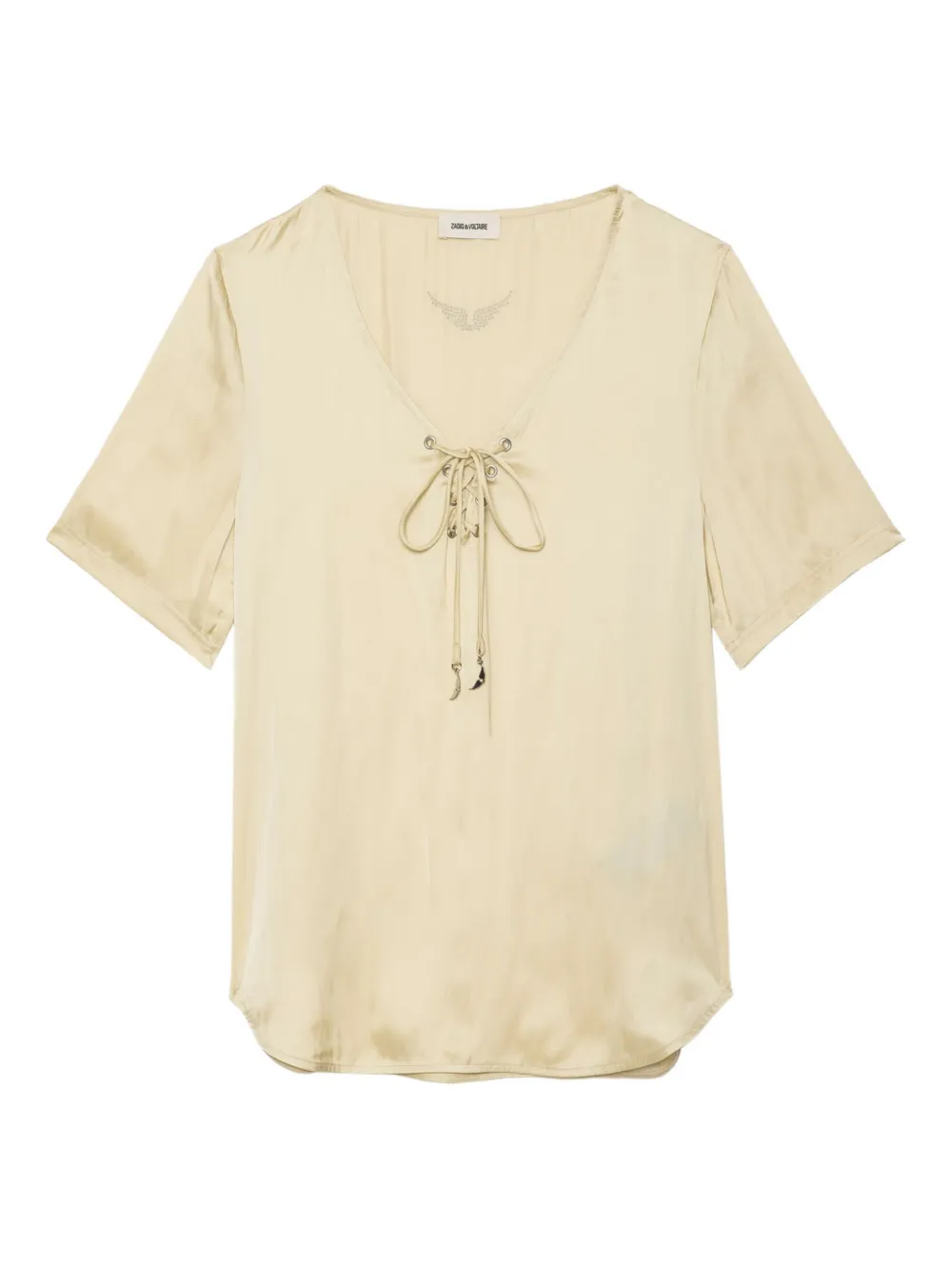 Zadig&Voltaire Terzo lace-up short-sleeved top Beige