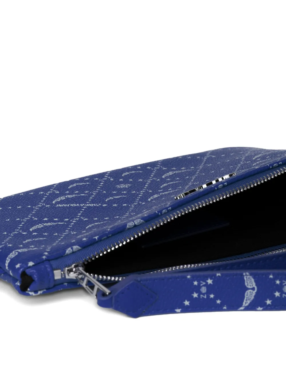 Zadig & Voltaire Wings-logo Stars Clutch Bag In Blue