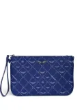 Zadig&Voltaire wings-logo stars clutch bag - Blue