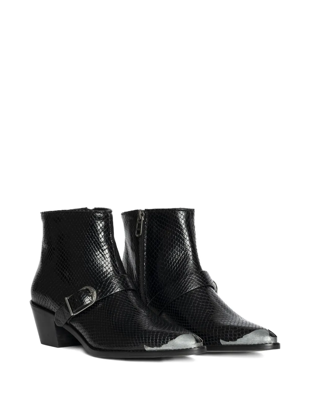 Zadig&Voltaire Tylow Wild Mirror buckled cowboy boots Black
