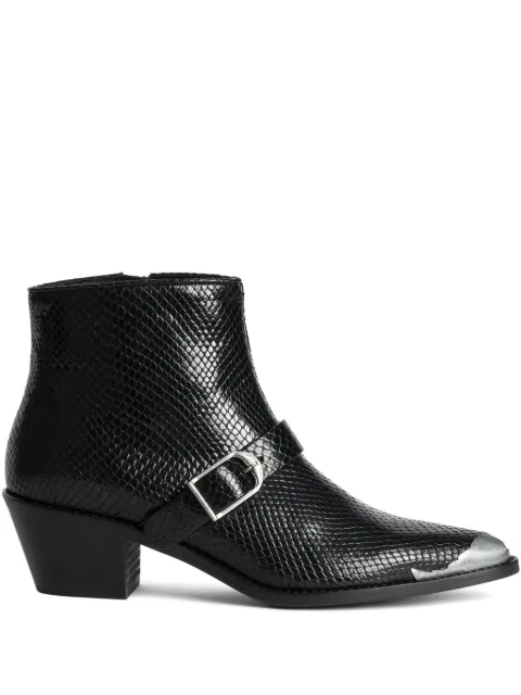 Zadig&Voltaire Tylow Wild Mirror buckled cowboy boots